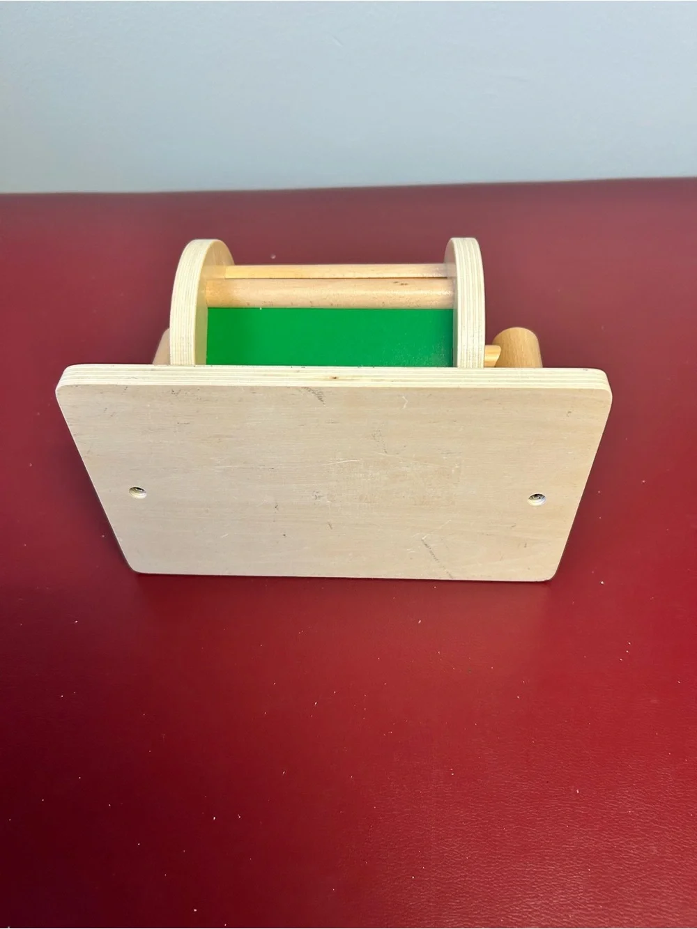 Rainbow Colorful Spinning Drum Wooden Montessori Toy with Mirror & Soft Rattle